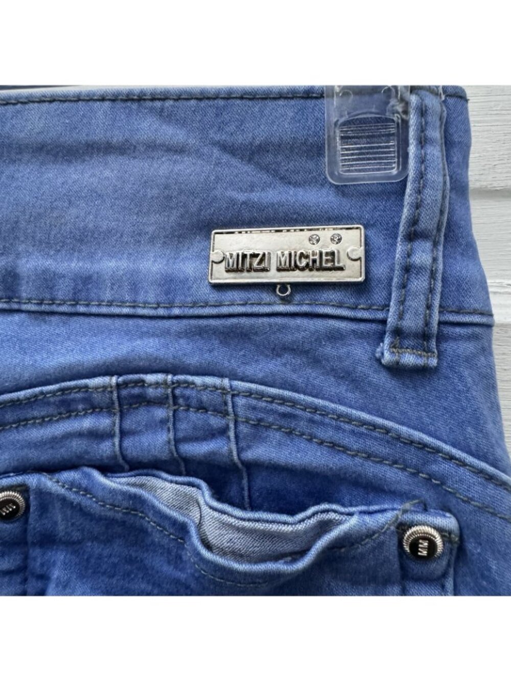 Mitzi Michel Juniors Size 9 High Rise Skinny Jeans Blue Stretch USA Made - Picture 7 of 12